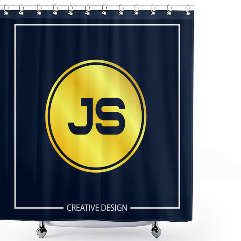 Personality  Initial Letter JS Logo Template Design Shower Curtains