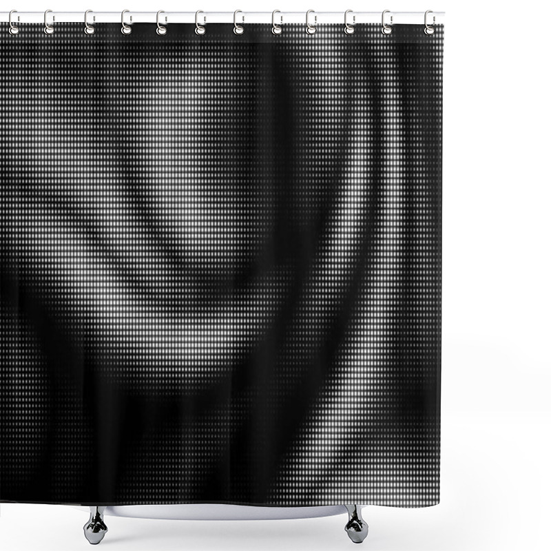 Personality  Pixilated Abstract Energy Background. Halftone Effect. Vector Image.. Black Background Shower Curtains