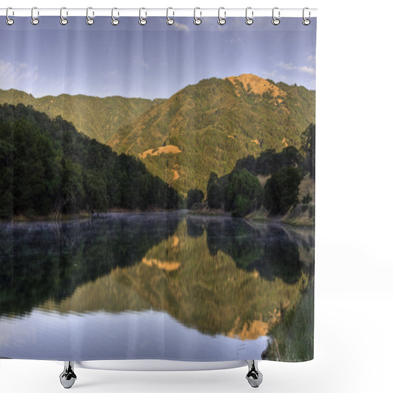 Personality  Sunrise On Almaden Reservoir Shower Curtains