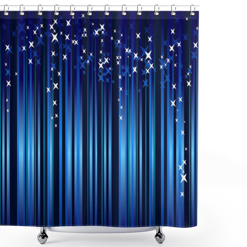 Personality  Abstract Blue Background With Stars Shower Curtains