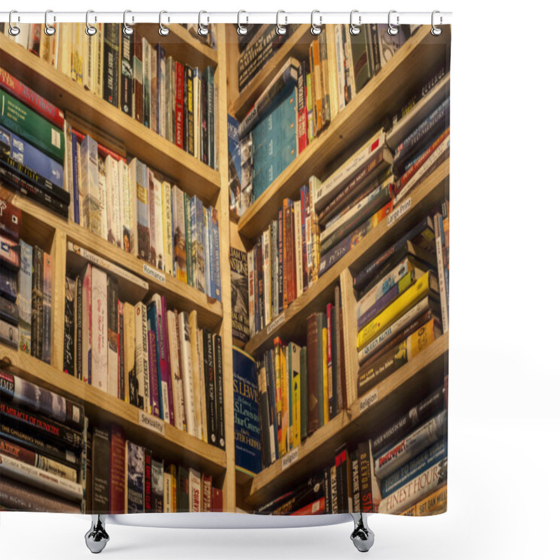 Personality  Secondhand Bookstore Shelves Corner Shower Curtains