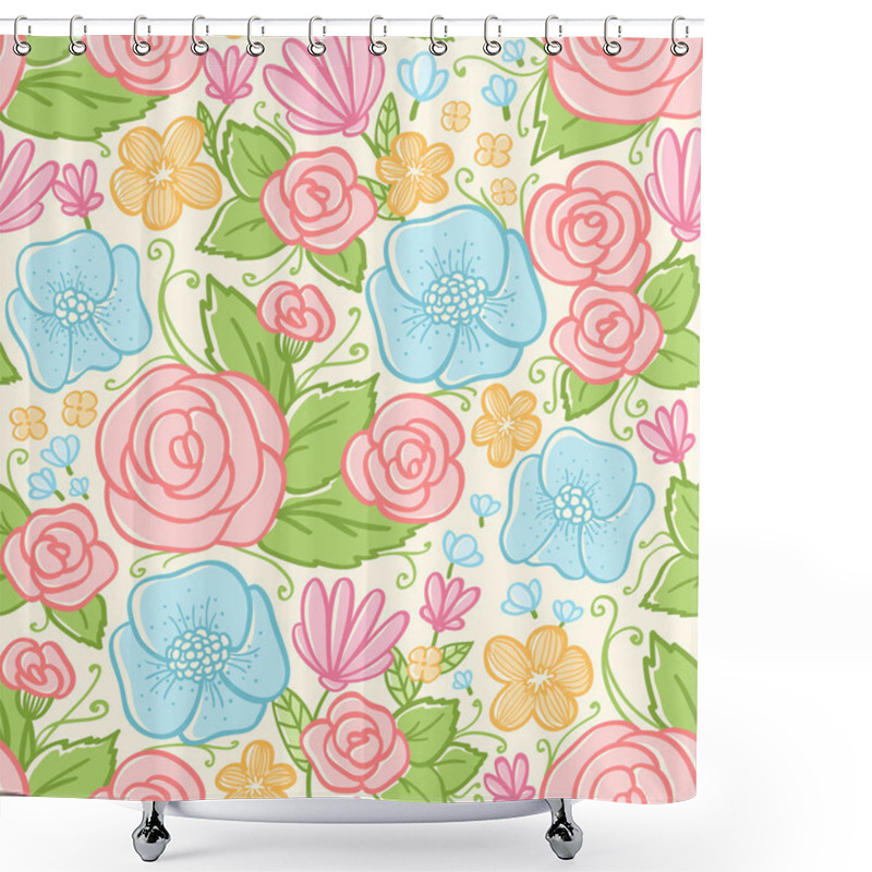 Personality  Roses And Violets Pattern Shower Curtains