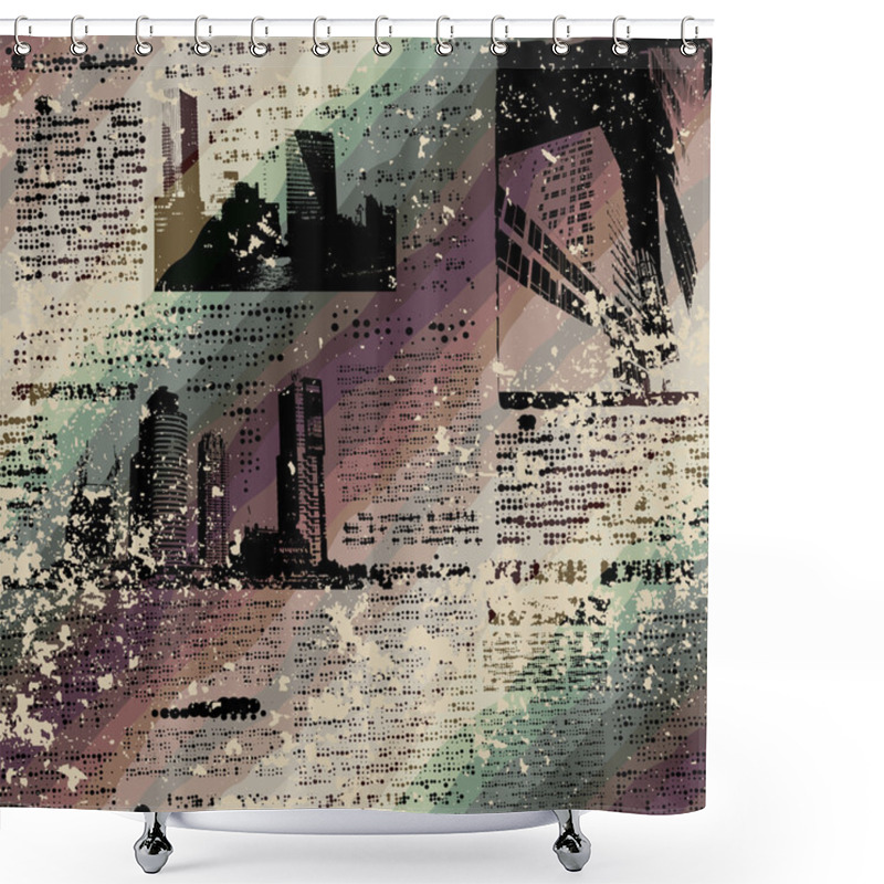 Personality  Grunge Newspaper Shower Curtains