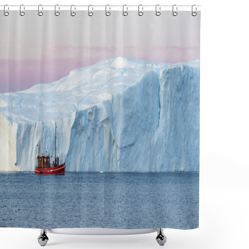 Personality  Ship Against Large Iceberg Shower Curtains