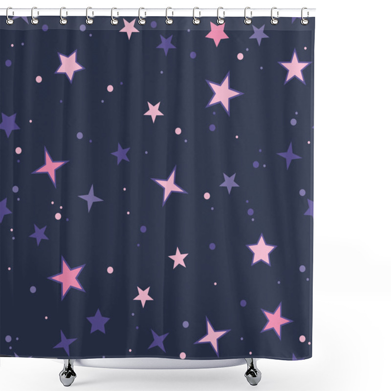 Personality  Vector Seamless Pattern With Stars Shower Curtains