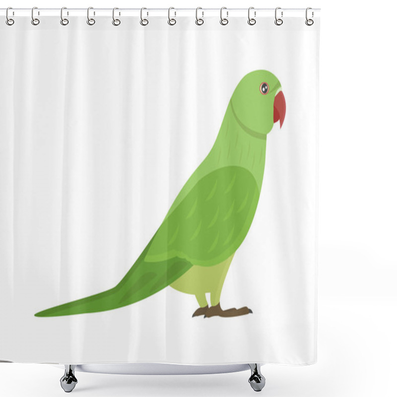 Personality  Cartoon Parrot Vector Isolated Bird Shower Curtains