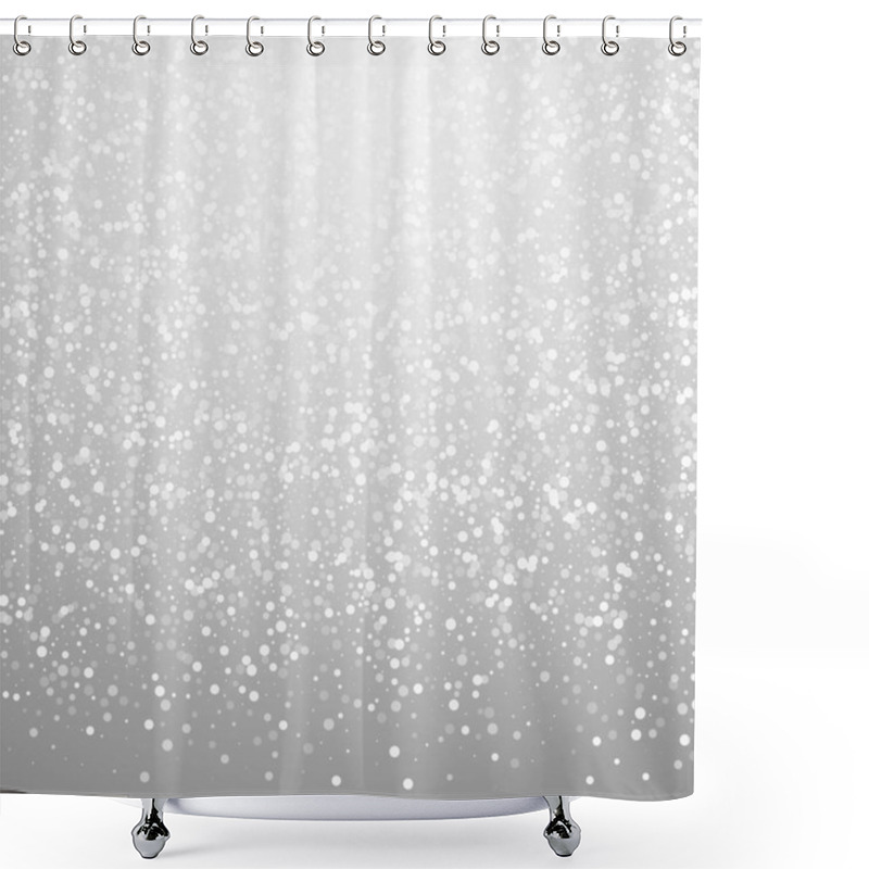 Personality  Random White Dots Christmas Background. Subtle Fly Shower Curtains