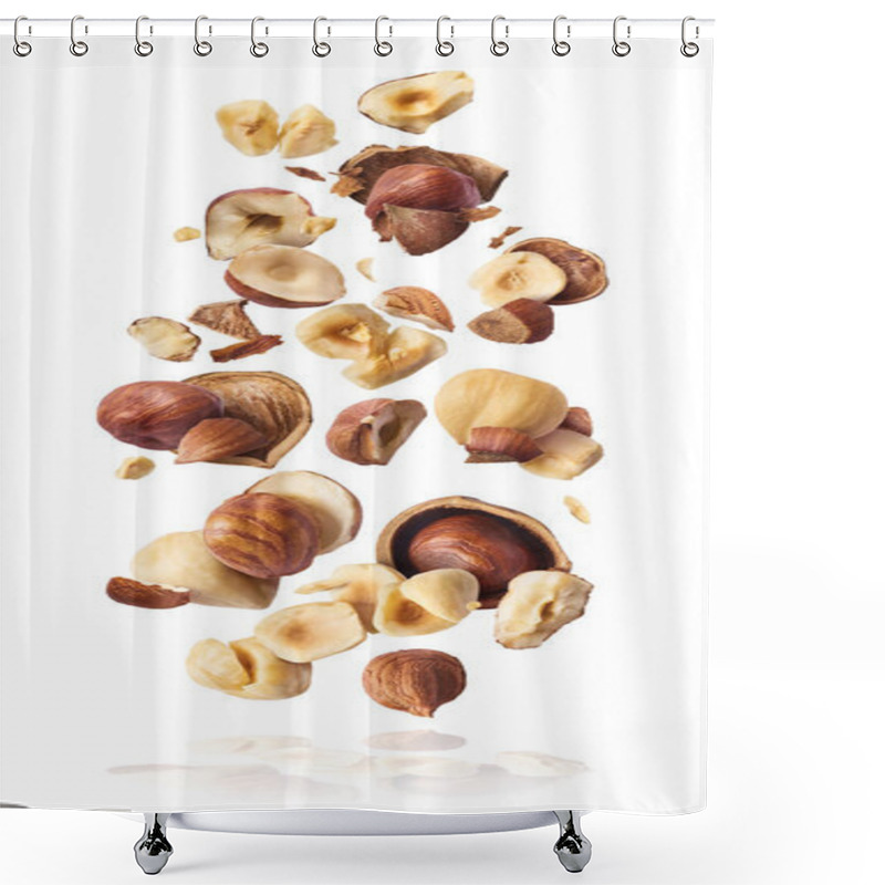 Personality  Hazelnuts Crushed Into Pieces, Frozen In The Ai Shower Curtains