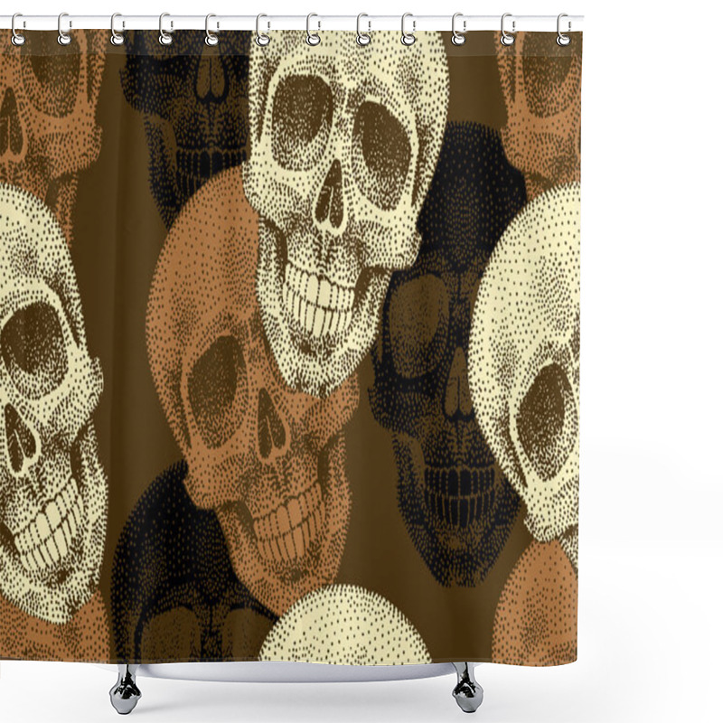 Personality  Seamless Pattern With Skulls. Shower Curtains