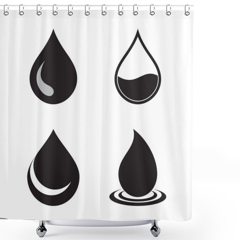 Personality  Water Drop Logo Template Vector Illustration Design Shower Curtains