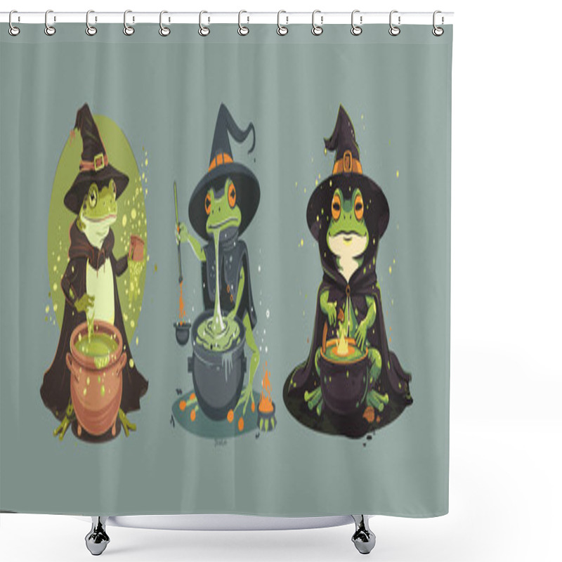 Personality  Frog Dressed Up Like A Swamp Witch Shower Curtains