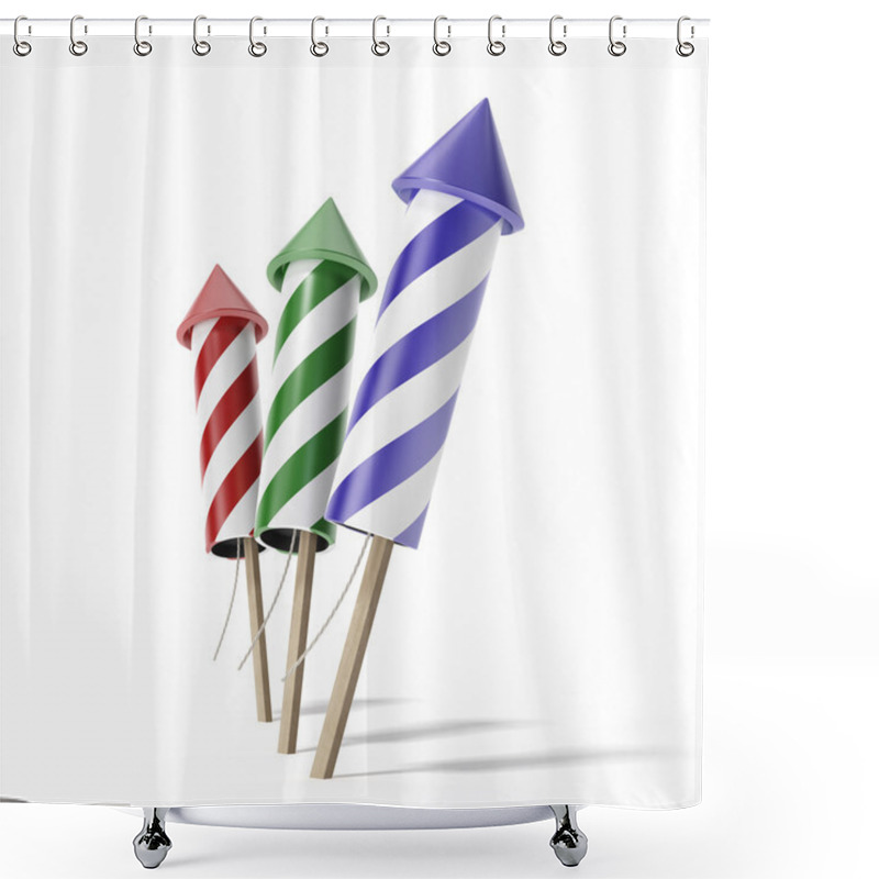 Personality  Firework Rockets Shower Curtains