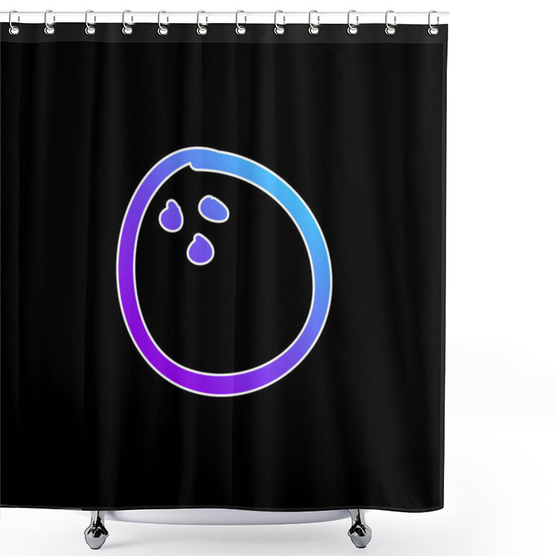 Personality  Ball Beach Entertainment Hand Drawn Toy Blue Gradient Vector Icon Shower Curtains