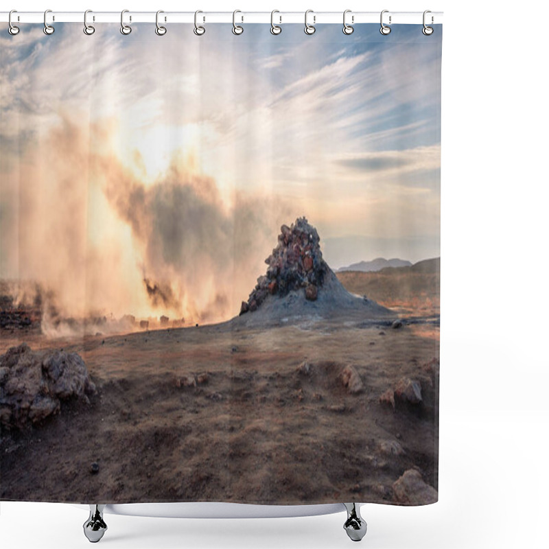 Personality  Hverir, Icelandic Hverarond, Is A Geothermal Area In Myvatn. Hve Shower Curtains