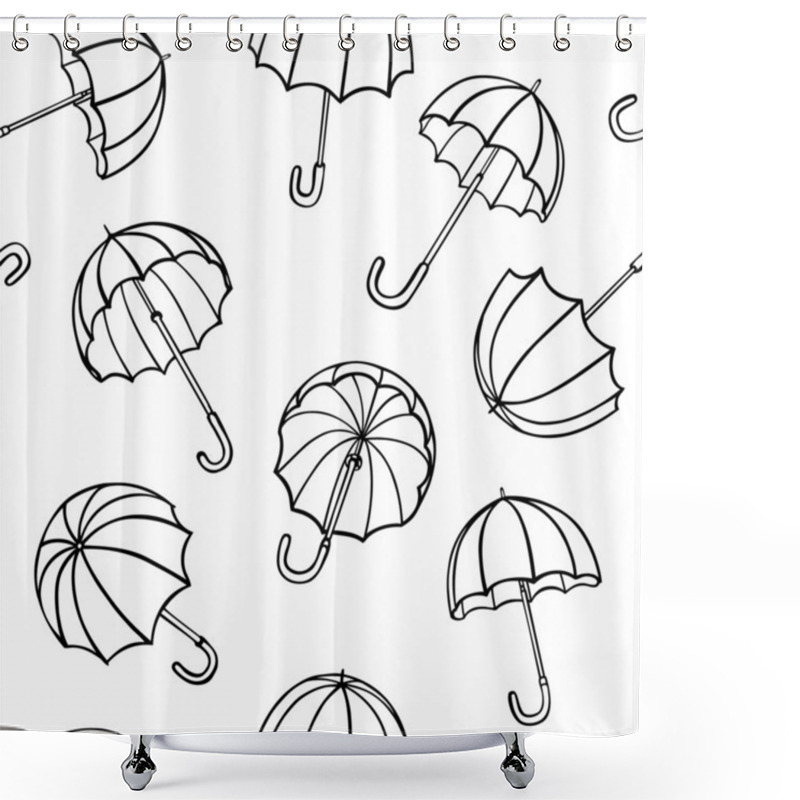 Personality  Vector Seamless Pattern From Umbrellas Shower Curtains