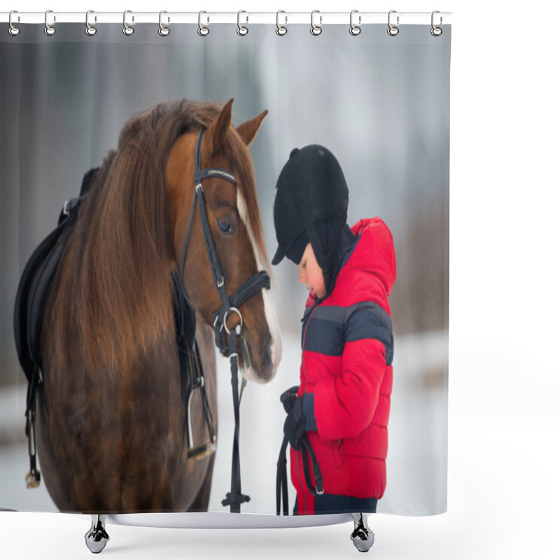 Personality  Horse And Jockey Shower Curtains