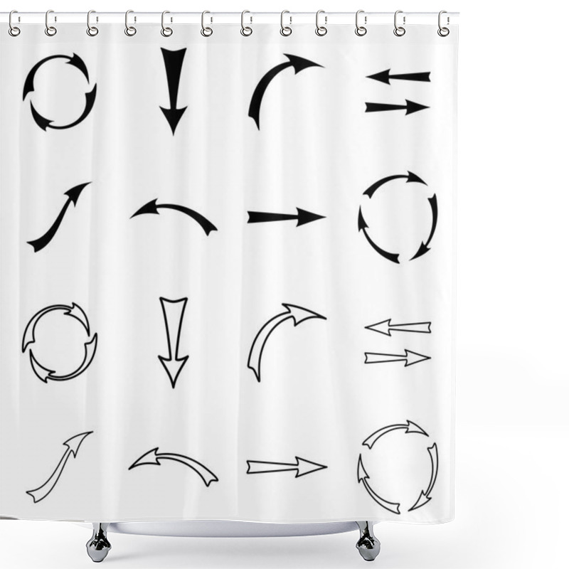 Personality  Set Of Silhouettes Arrows. Shower Curtains