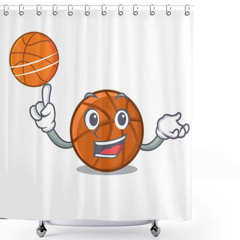 Personality  With Basketball Basket Ball In The Character Shape Shower Curtains