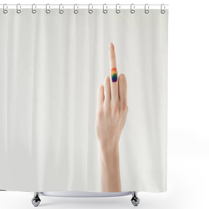 Personality  Middle Finger Shower Curtains