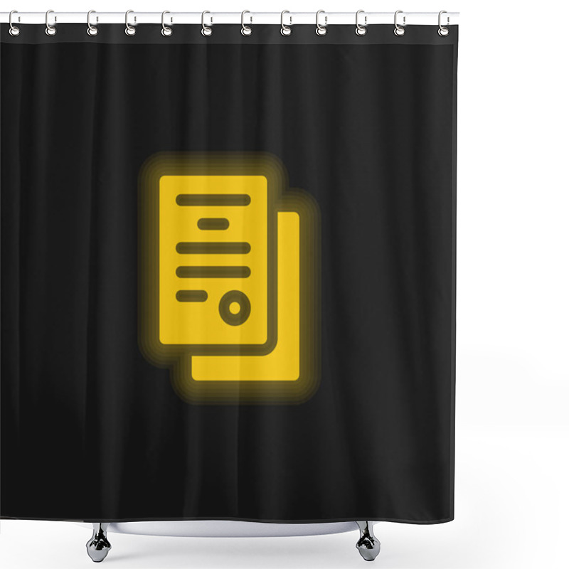 Personality  Agreement Yellow Glowing Neon Icon Shower Curtains