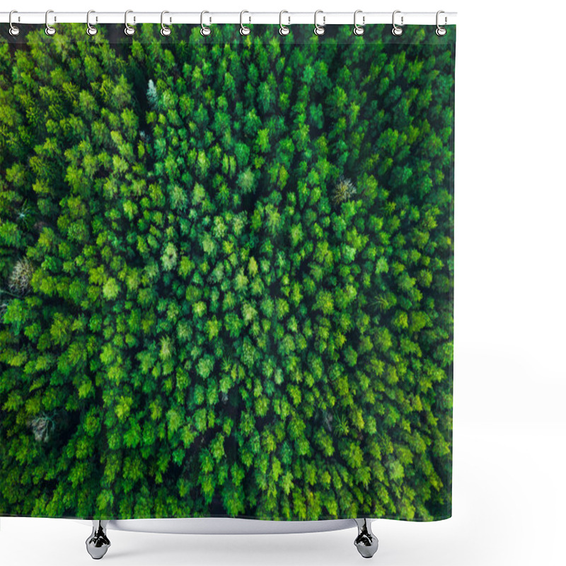 Personality  Green Trees Background In Lithuania, Europe Shower Curtains