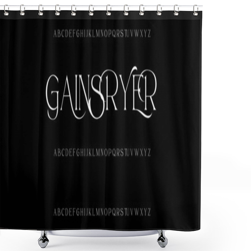 Personality  Elegant Font Uppercase Lowercase And Number. Classic Lettering Minimal Fashion Designs. Typography Modern Serif Fonts Regular Decorative Vintage Concept. Vector Illustration.luxiva, The Luxury Type Elegant Font And Glamour Alphabet Vector Set Shower Curtains