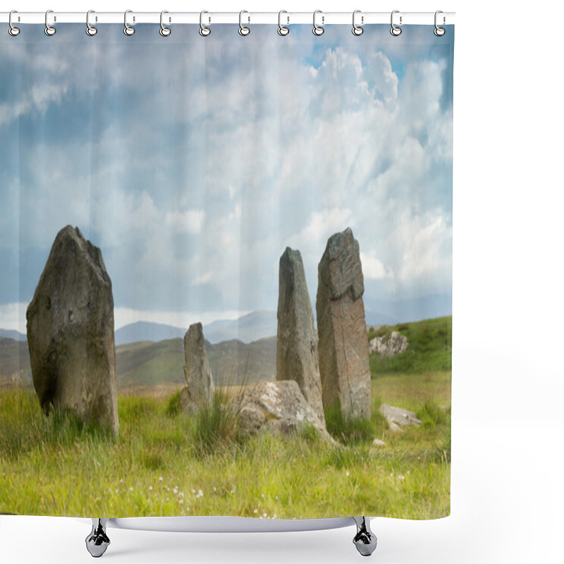 Personality  Stone Circle On Lewis Shower Curtains