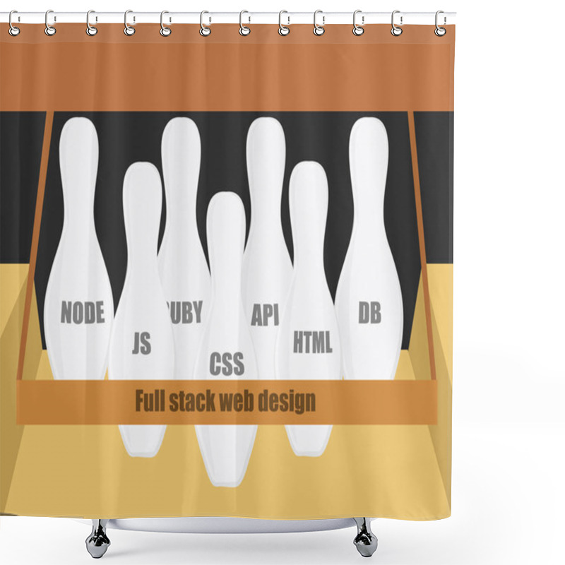 Personality  Full Stack Web Development Conceptual Illustration.  Shower Curtains