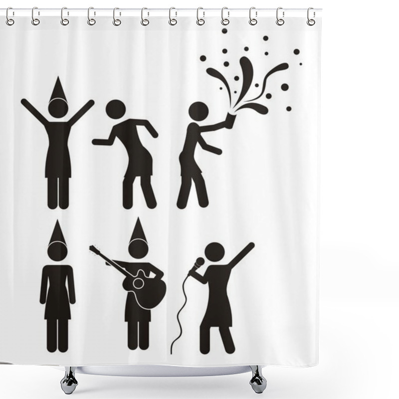 Personality  Disco And Dance Icons Shower Curtains