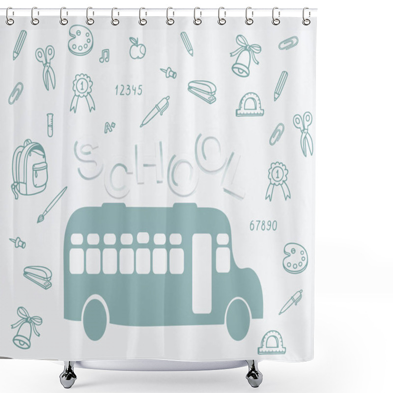 Personality  School Bus And Lettering Shower Curtains