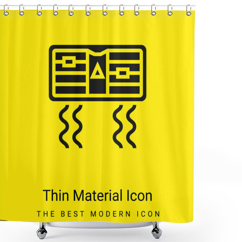 Personality  Air Conditioner Minimal Bright Yellow Material Icon Shower Curtains