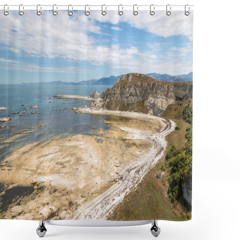 Personality  Eroded Cliffs At Kaikoura Peninsula Coastline, New Zealand Shower Curtains