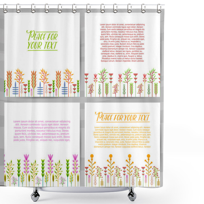 Personality  Cards With Geometric Decoration Of Flowers Shower Curtains