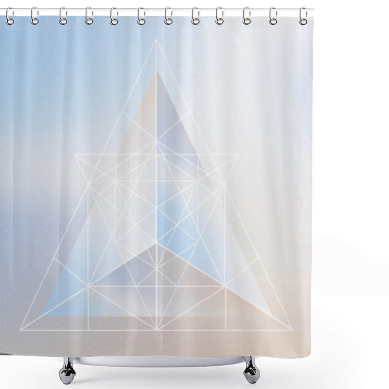 Personality  Pyramid With Low Poly Triangles Shower Curtains