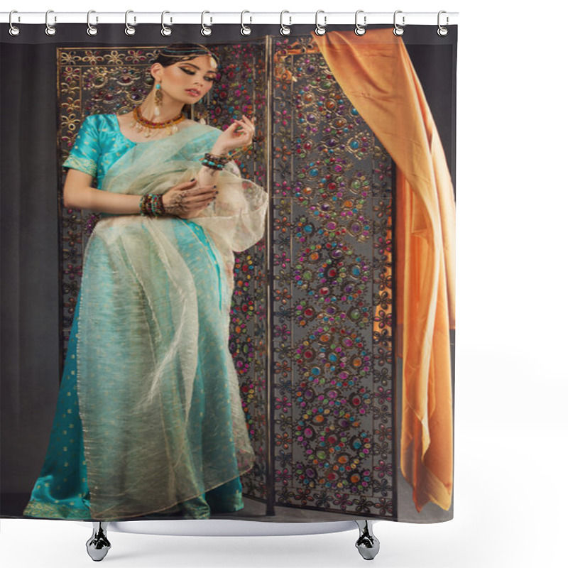 Personality  Beautiful Woman In Sari Shower Curtains