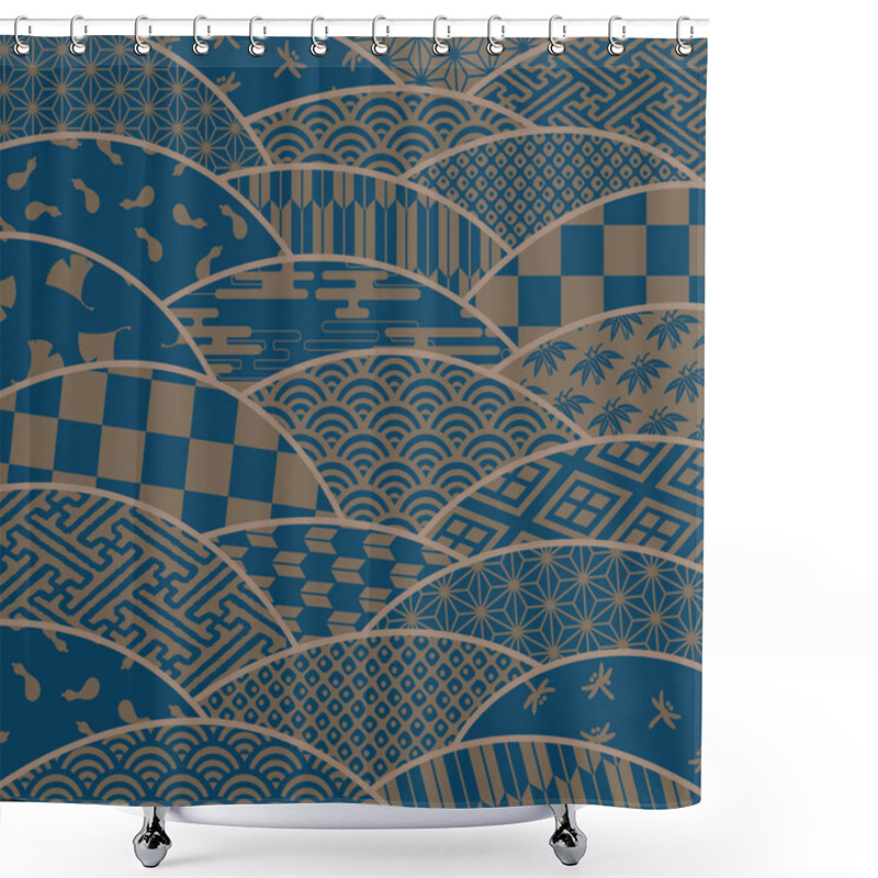 Personality  Japanese Traditional Patterns And Chrysanthemum Shower Curtains