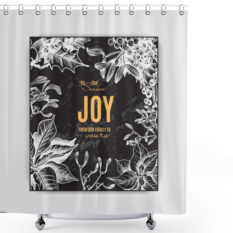 Personality  Christmas Greeting Card   Shower Curtains