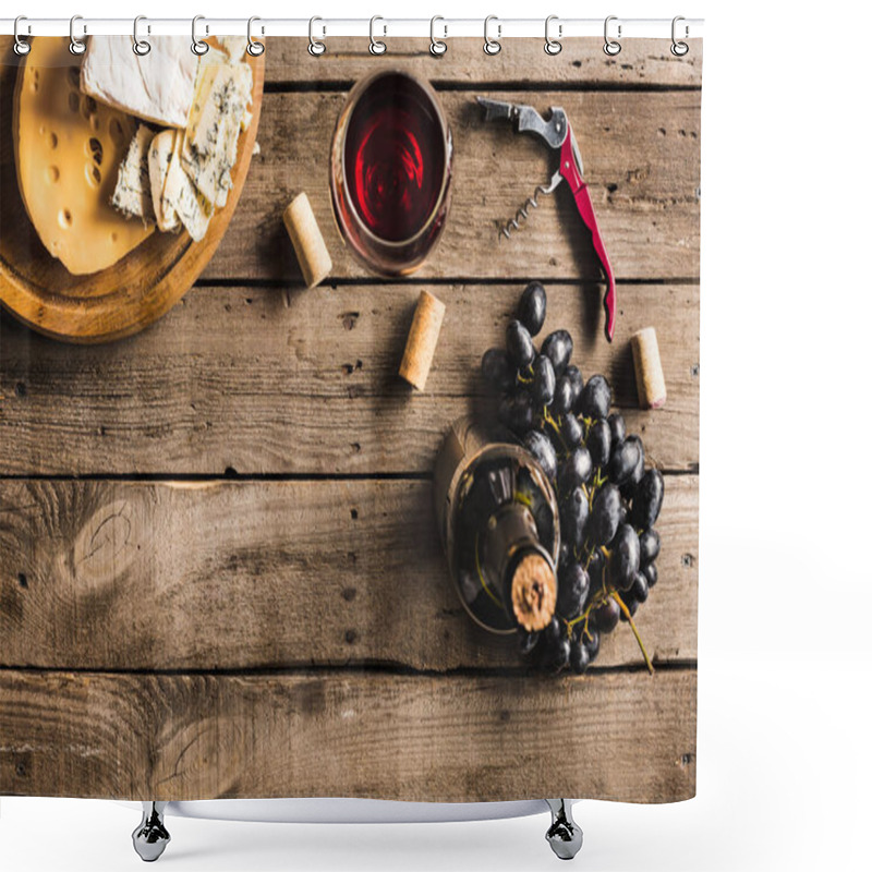 Personality  Wine With Cheese And Grapes Shower Curtains