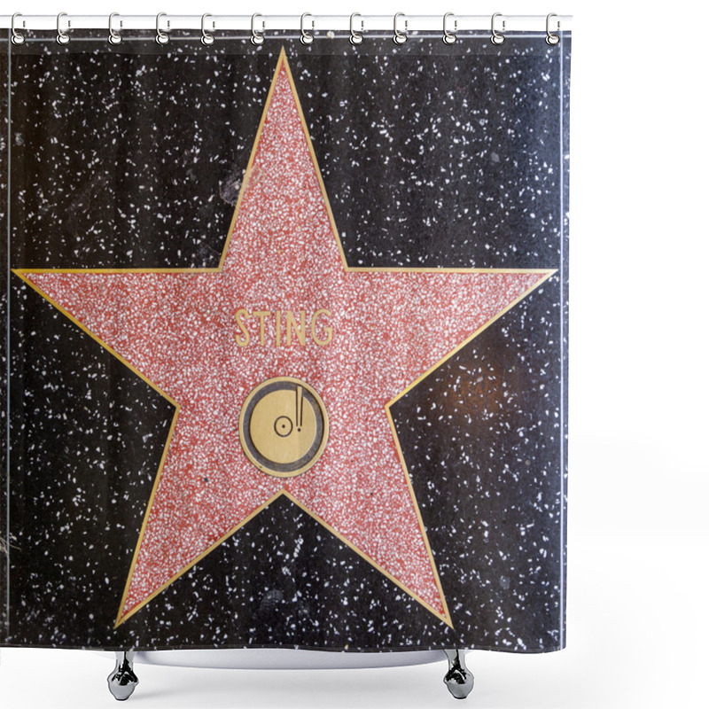 Personality  Stings Star On Hollywood Walk Of Fame Shower Curtains