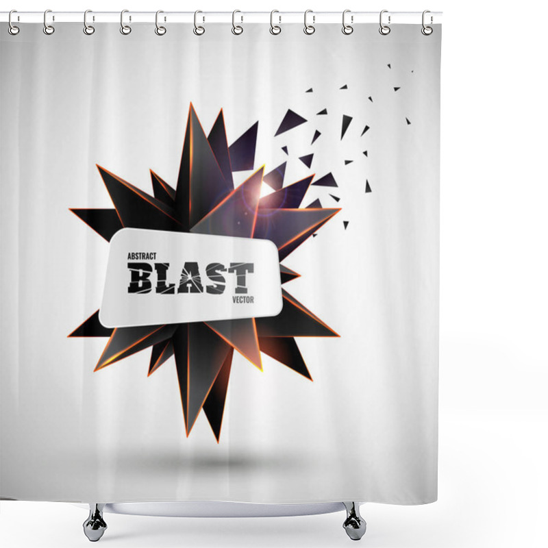 Personality  Abstract Explosion. Vector Polyhedron. Shower Curtains