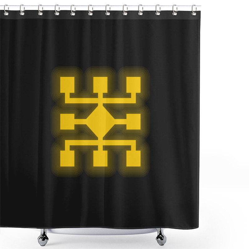 Personality  Algorithm Yellow Glowing Neon Icon Shower Curtains