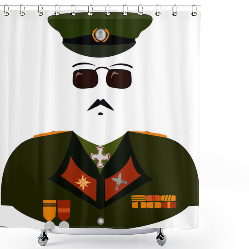 Personality  Cartoon Militarist Uniform Shower Curtains