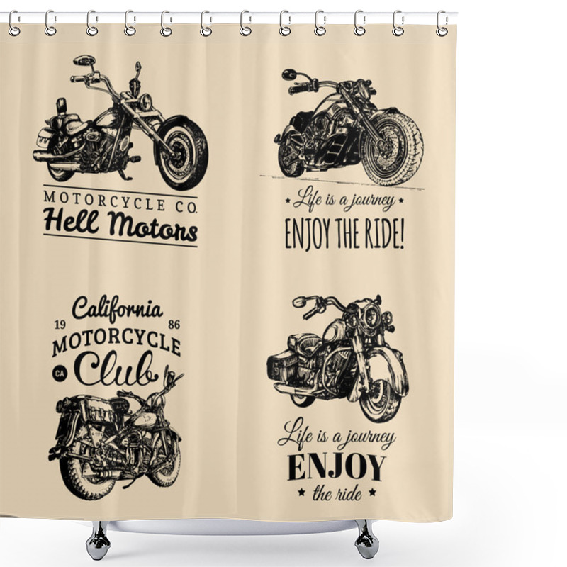 Personality  Chopper Motorcycle Logos Shower Curtains