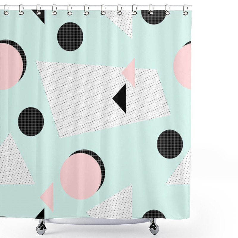 Personality  Retro Geometric Pattern Shower Curtains