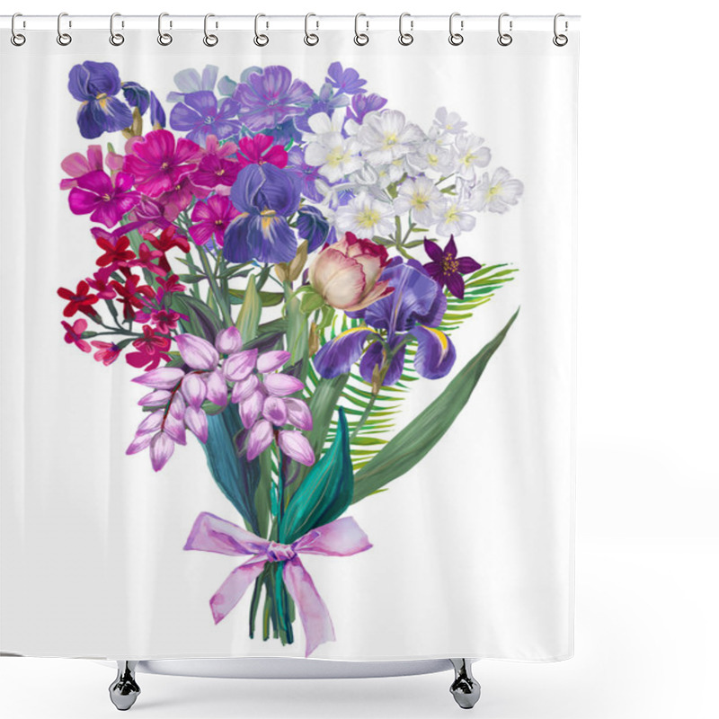 Personality  Seamless Exotic Floral Fashion Pattern Shower Curtains