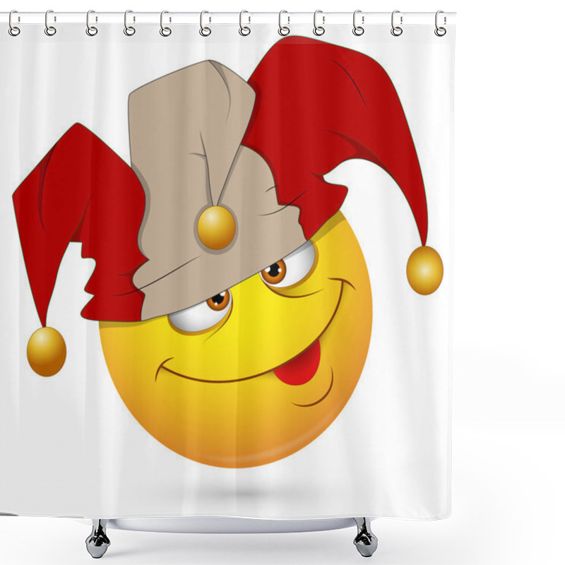 Personality  Smiley Vector Illustration - Jester Face Shower Curtains