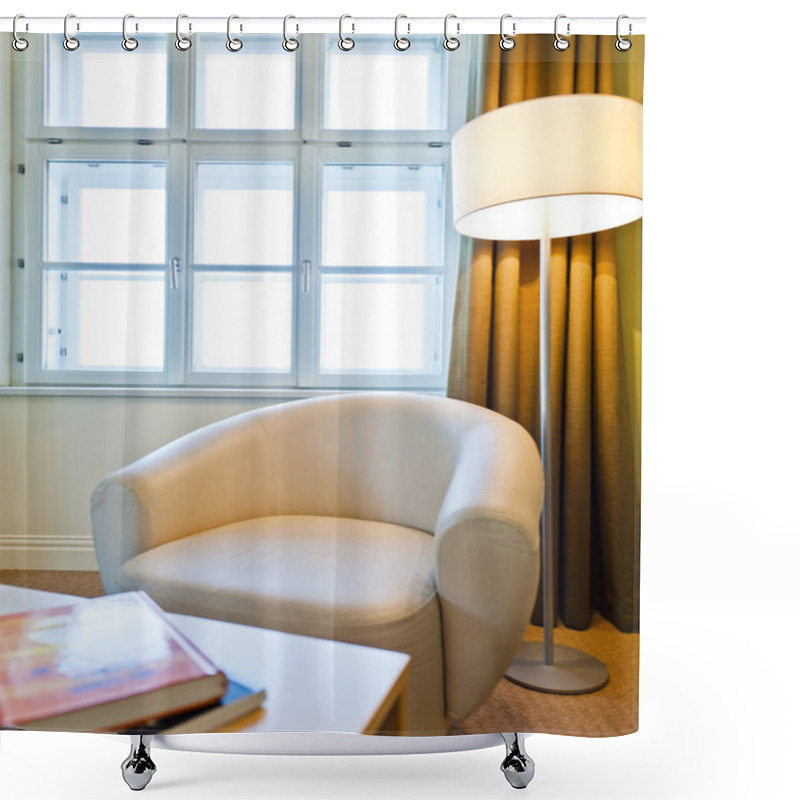 Personality  Window Illuminates A Seating Area Shower Curtains