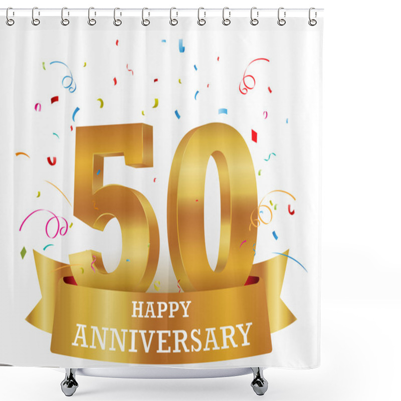 Personality  Anniversary Celebration With Confetti Shower Curtains