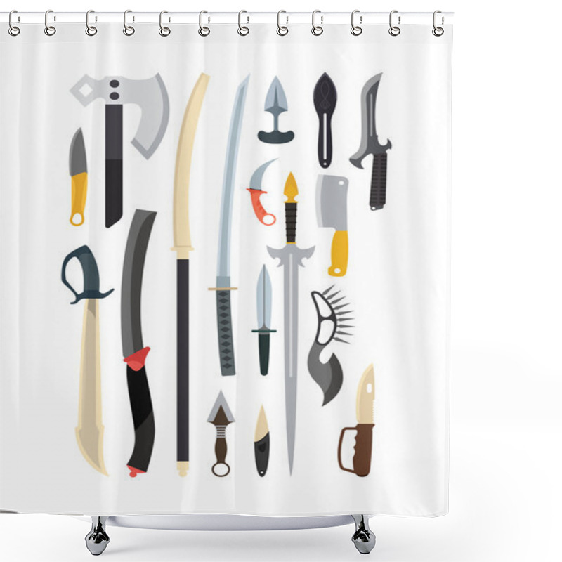 Personality  Knifes Weapon Vector Illustration. Toy Train Vector Illustration. Shower Curtains