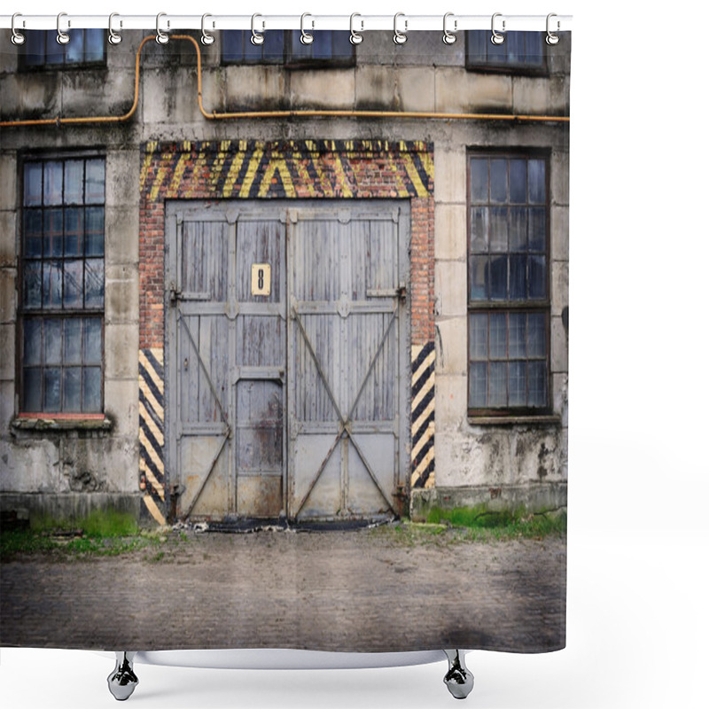 Personality  Abandoned Old Factory With Closed Door And Windows Shower Curtains